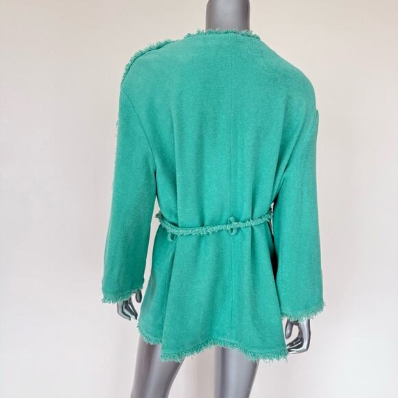 CHANEL women tweed light green jacket with pearls size 40 FR or 8 US 5800$ - Picture 8 of 14